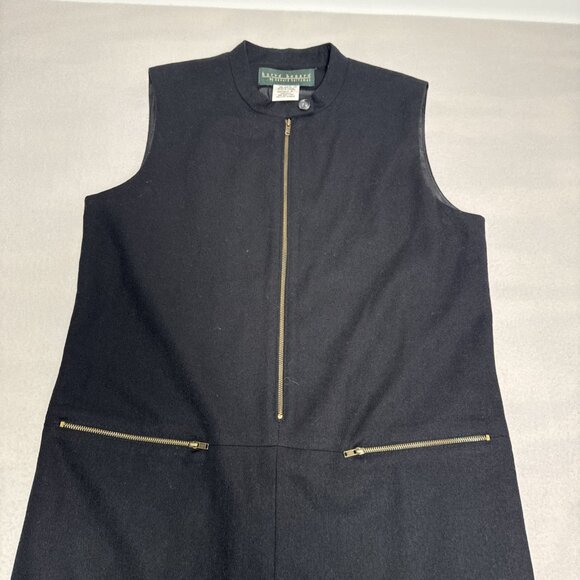 Harve Benard Vintage 98% Wool Black Sleeveless Knee Length Career Dress Size 6 - Picture 4 of 9